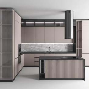 现代厨房橱柜3D模型下载